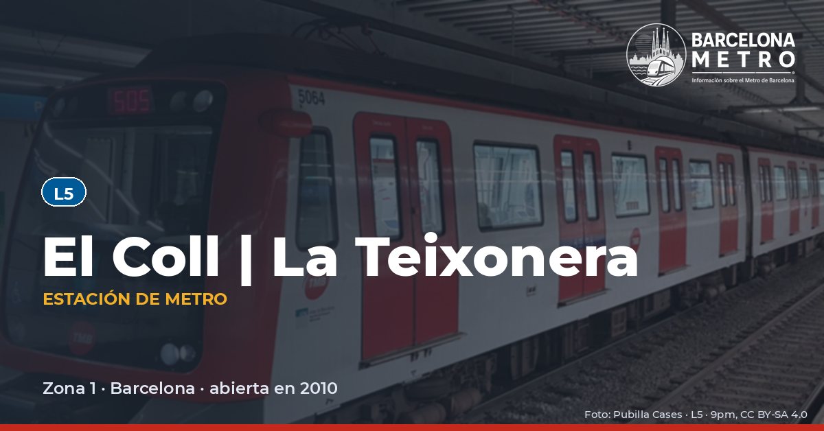 Estación de metro El Coll | La Teixonera