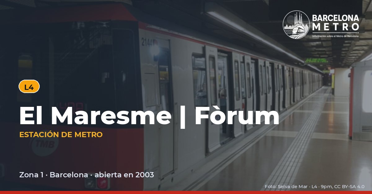 Estación de metro El Maresme | Fòrum